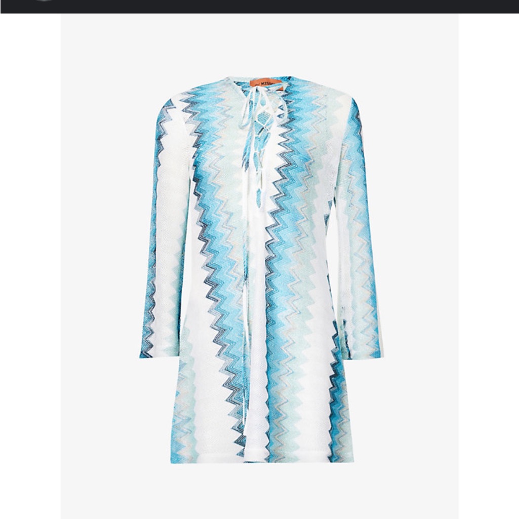 Missoni Kaftan Zig Zag Long Sleeve Mini Dress